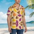 thumbnail image 3 of Kll Men'S Hawaiian Shirt Short Sleeve Button Down Beach Shirts-Acorn Autumn Fall Leaf Leaves, 3 of 7