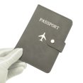 thumbnail image 3 of Unique Bargains 1 Pc Passport Holder Button Design Passport Sleeve Gray, 3 of 5