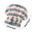 thumbnail image 3 of Fiber Hair Drying Cap, Velvet Bow Tie Head Wrap Towel, Striped Princess Shower Cap for Wet Hair, Super Absorbent & Quick Dry, for Shower, Spa, Makeup & At-home Hair Care Routine,Vsgery, 3 of 6