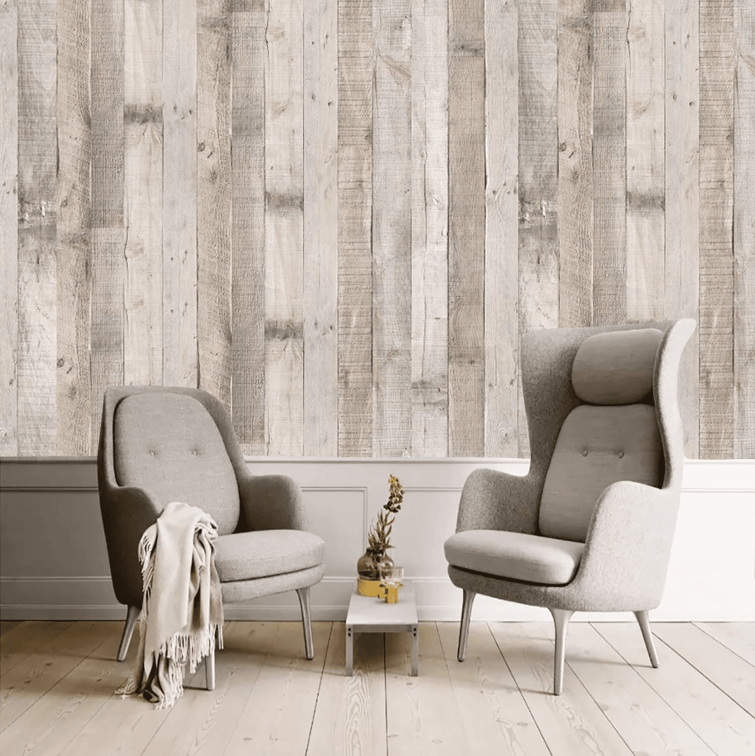 Art3d Peel and Stick Wallpaper 197 x 24 Wood Wall Paper Self-Adhesive  Contact Paper