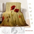 thumbnail image 5 of Red Poppy Flower Blanket Soft Cozy Warm Throw Blanket for Couch, Plush Fuzzy Flannel Fleece Blankets for Sofa, Vintage Farmhouse Vintage Floral Plant Bed Blankets Lightweight Gifts for Women, 50"x60", 5 of 9