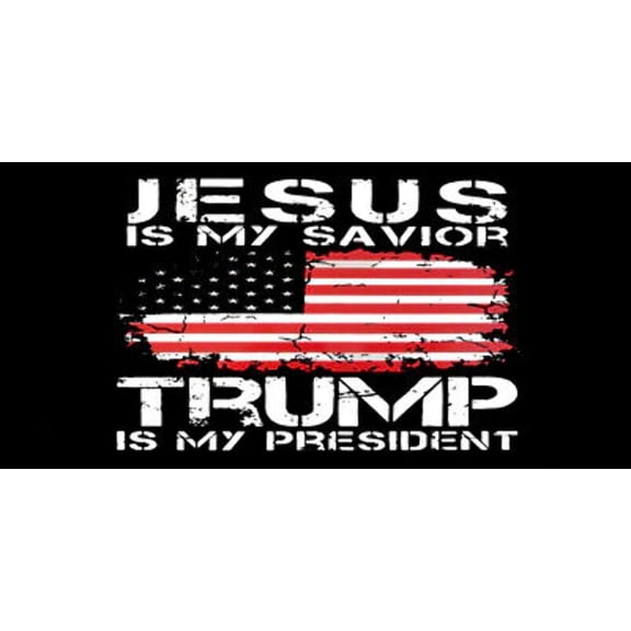 Jesus Is My Savior Trump 24 Is My President USA Flag Vinyl Decal Bumper Sticker