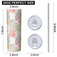 thumbnail image 3 of Pioneer Flower Floral Print Pattern 20oz Skinny Tumbler with Straw & Lid, Double Wall Vacuum Insulated Cup, Leak-Proof, Cup Holder Friendly, Hot 6H Cold 12H, 3 of 6