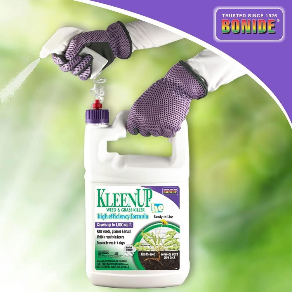 Bonide KleenUP Weed & Grass Killer High Efficiency Formula, 128 oz Ready-to-Use, Fast Acting Formula Kills Weeds & Roots