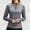 Gray, variant on Joau Women's Long Sleeve Shirts Solid Color Zipper Turndown Collar Slim Fit Tee Shirts Sun Protection Quick Dry Lightweight Outdoor Tops for Hiking Fishing Workout