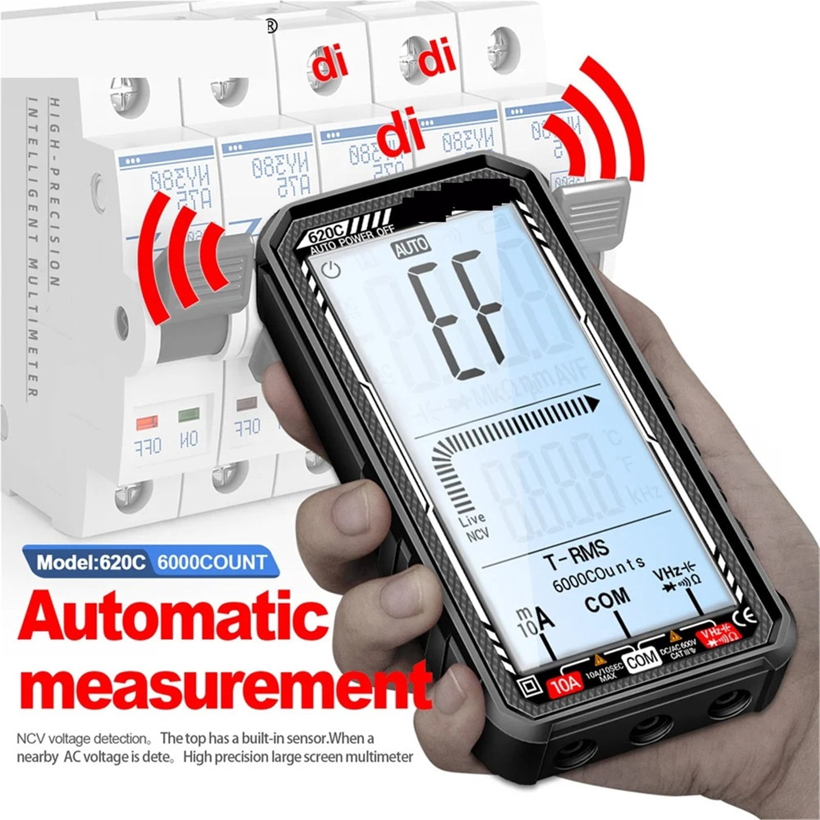 Smart Digital 6000 Counts Multimeter Professional Rechargable Intelligence AC/DC Voltage Meter NCV Induction Tools ,Battery Test