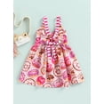thumbnail image 4 of Genuiskids Infant Baby Girls Easter Dress Cute Donut Printed Sleeveless Lace-up Bow Knot Short Dress Princess Party Sundress, 4 of 8