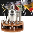 thumbnail image 1 of facefd 12Pcs Barman Kit avec Support en Acier Inoxydable Cocktail Shaker Set Professionnel Bar Outil Ensemble, 1 of 6