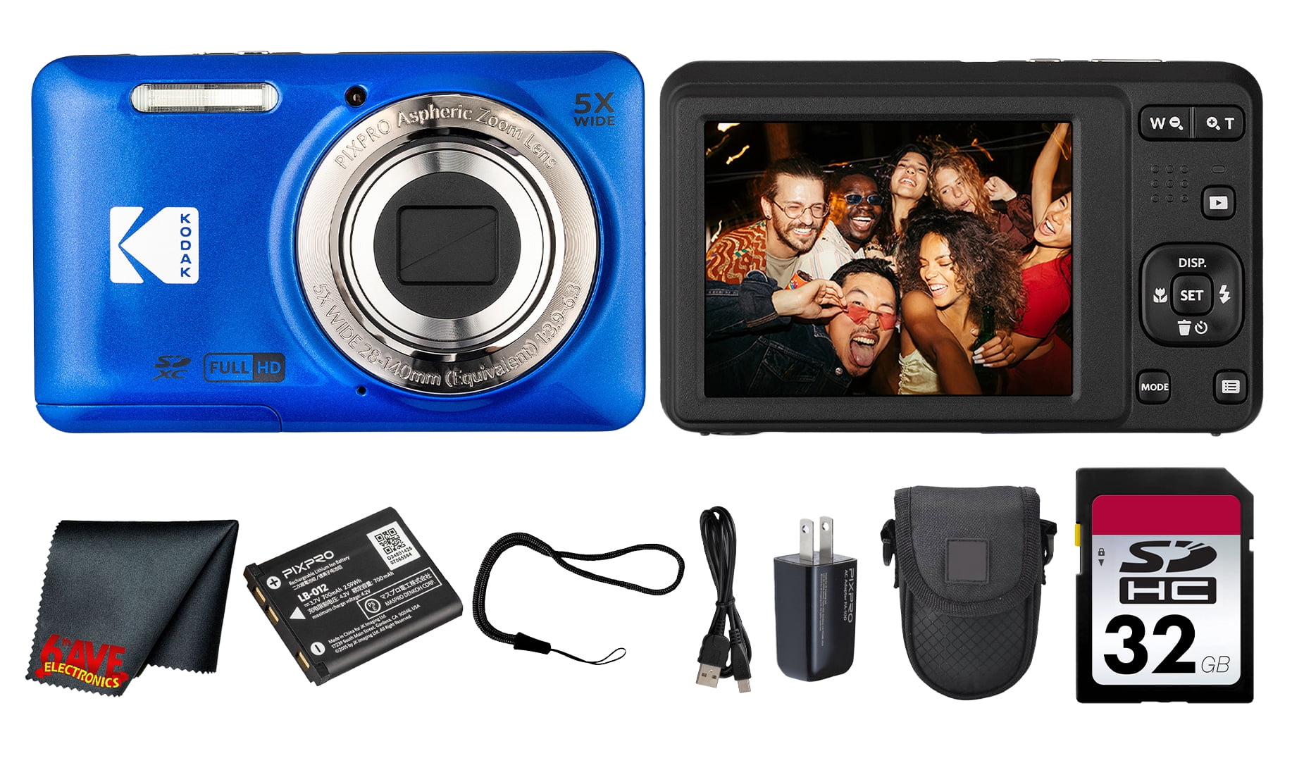 Kodak, Digital Camera, FZ53, 16MP Compact HD Video Red - Walmart.com