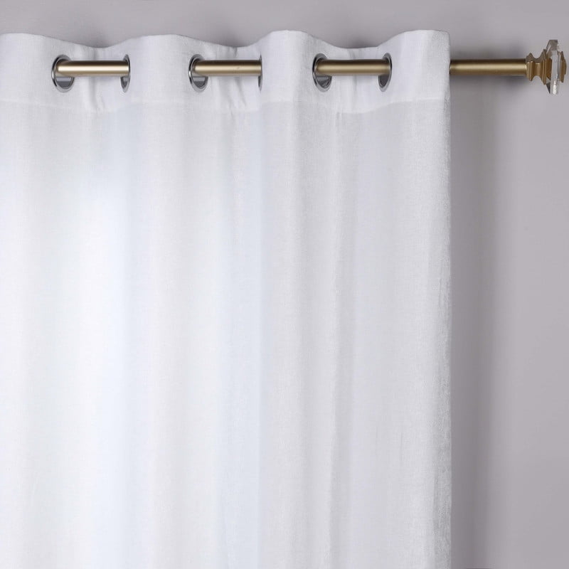 Superior Noor Semi-Blackout Chenille Curtains Set of 2, Room Darkening Curtain Panel Pair, White, 52"W x 96"L