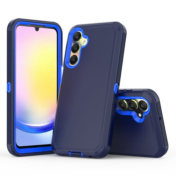 Xhy Samsung Galaxy A25 5G Case Military Grade Heavy Duty Protection 3 in 1 Shockproof Armor Rugged Durable Detachable for Galaxy A25 5G Phone - Dark Blue Blue