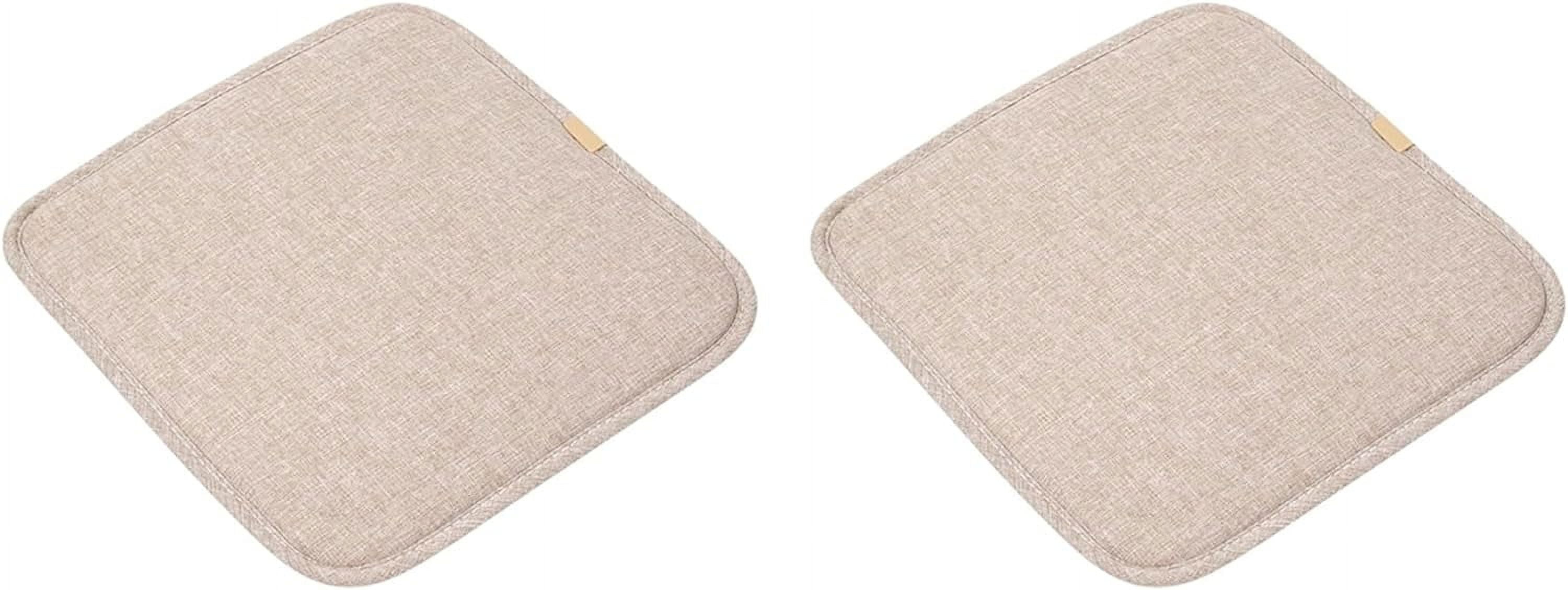 Square Bar Stool Seat Cushion with Ties 11 x 11 Inch Breathable Stool Cushion Cover Barstool Cushion Seat Pad Set of 2 (11x11 Inch, Beige)