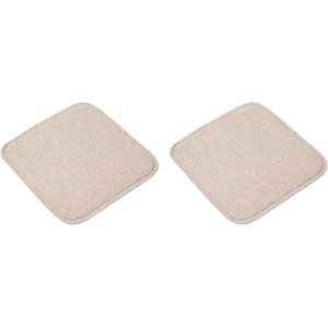 Square Bar Stool Seat Cushion with Ties 11 x 11 Inch Breathable Stool Cushion Cover Barstool Cushion Seat Pad Set of 2 (11x11 Inch, Beige)