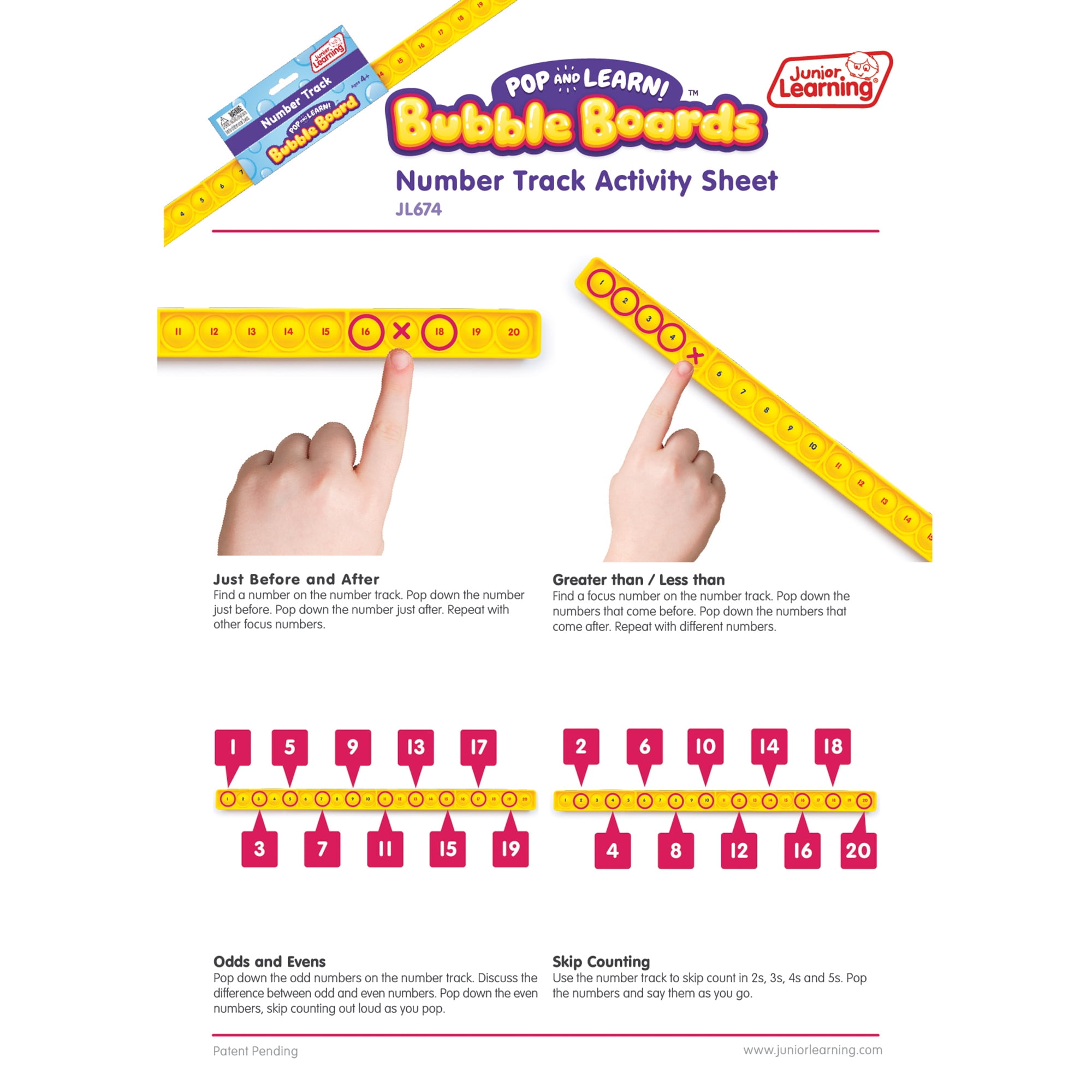 Pop & Learn Number Track Bubble Board