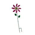 thumbnail image 1 of Viento de hierro con estaca, arte de jardín, impermeable, colorido, resistente a la intemperie, flor rosa roja, 1 of 9