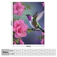 thumbnail image 4 of ARISTURING Bird and Floral Blankets Hummingbird with Pink Flowers Leaves Throw Blankets Cozy Flannel Super Soft Premium Lightweight Fluffy Sofa Office Plush Blanket for Girls Women, 4 of 6