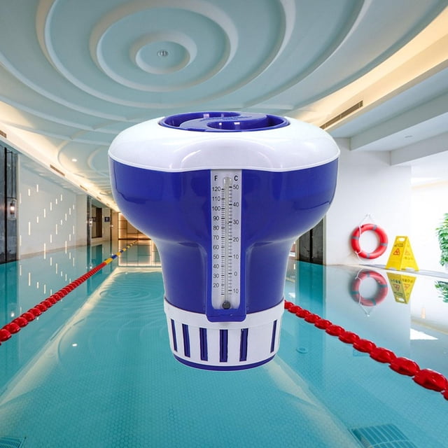 Floating Chlorine Dispenser Chlorine Bromine Cleaner Pool Adjustable Accessories with Thermometer for SPA Baths