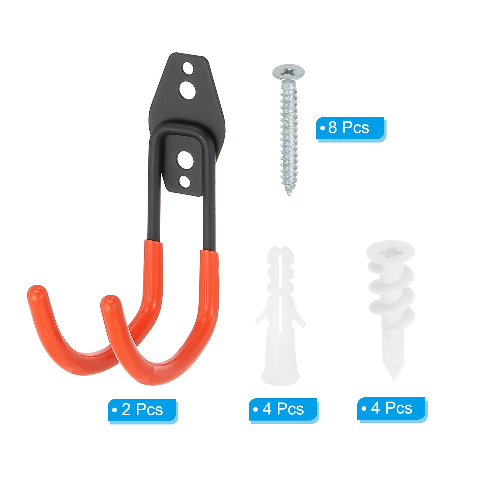 Unique Bargains Heavy Duty Garage Hooks Wall Mount Hanger 1.57"x4.09"x5.71" Red