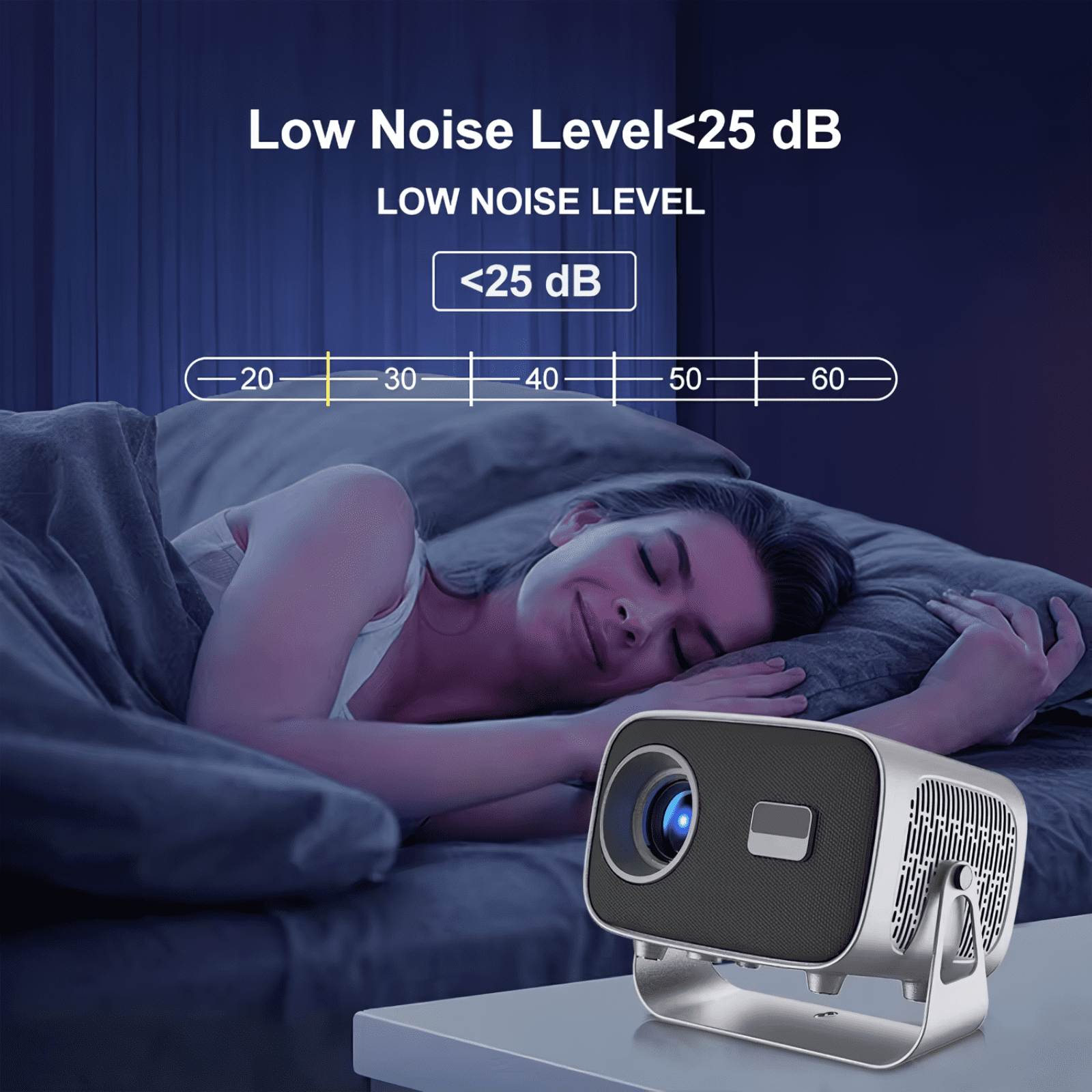 Golden Projector with WiFi and Bluetooth, Projector 1080P, Portable Projector, Auto Focus Keystone