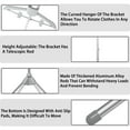 thumbnail image 4 of Stand Telescopic Garment Steamer Rack Height Adjustable Garment Steamer Clothes Rack Foldable Standing Garment Hanger Steaming Clothes Portable Cloth Steam Rack Home Ironing, 4 of 8