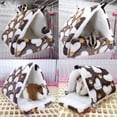 thumbnail image 4 of PULLIMORE Small Animals Hammock Cage Pets Winter Warm Bed Sleeping Playing Hanging House for Hamster Guinea Pig Hedgehog Rat Bird Mice (L, Khaki Heart), 4 of 7