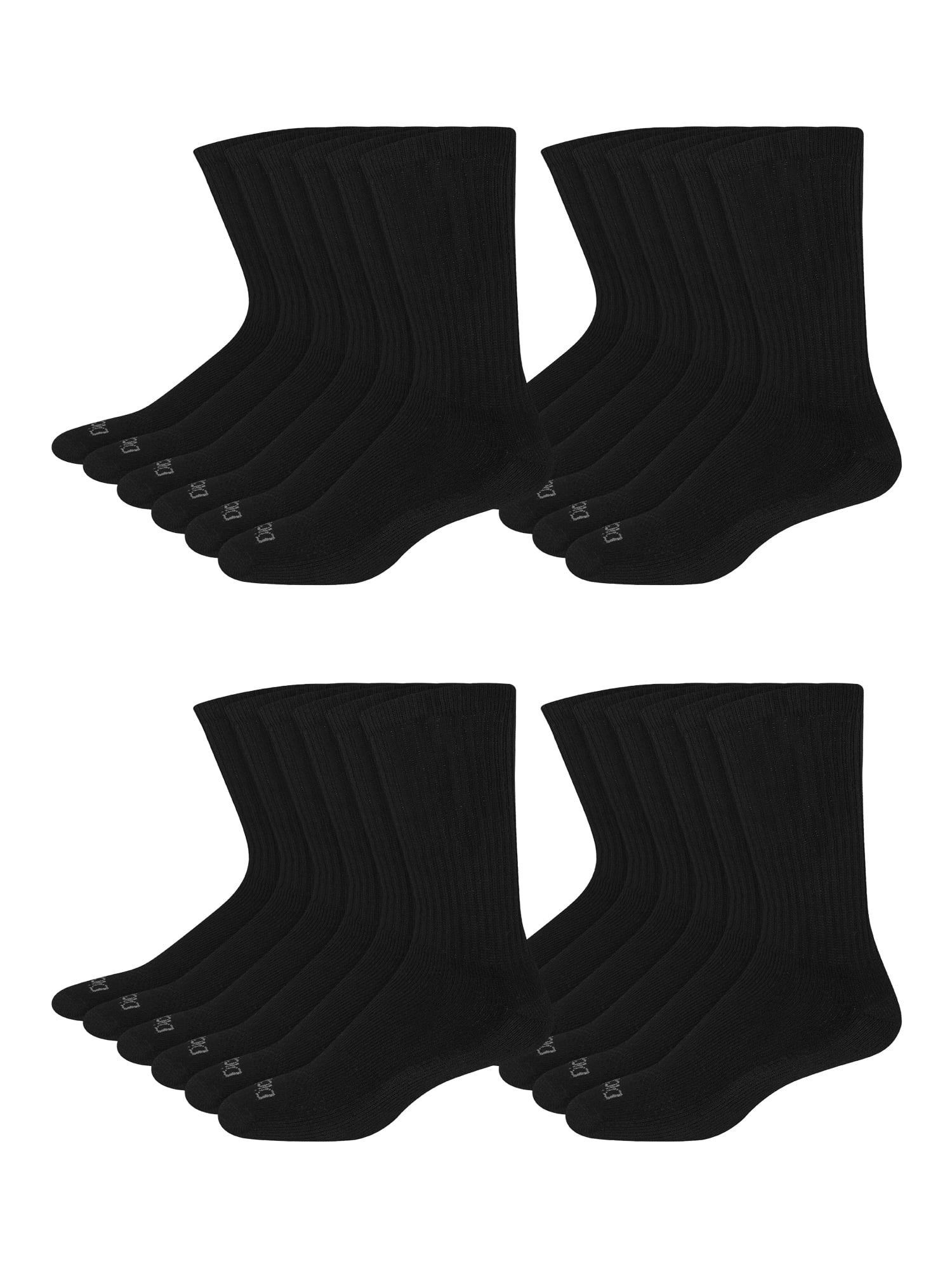 Dickies Men's Value Work Crew Socks, 24 Pack-Black Size 6-12
