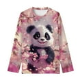 thumbnail image 5 of DISNIMO Cherry Blossom Panda T-Shirts for Kids Girls Long Sleeve Shirts With Cuffs for Kids Shirt Girls Long Sleeve T Shirts Size 13-14 Girls Long Sleeve Tee Shirts for Girls Tees Tshirts, 5 of 7