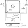 thumbnail image 2 of Elkay Lustertone Classic Stainless Steel 22" x 19-1/2" x 5", Single Bowl Drop-in ADA Sink, 2 of 7