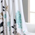 thumbnail image 5 of Cortina de ducha de tela con diseño floral, larga, azul y blanca, con estampado de plantas en verde azulado y marrón para baño, 183 cm de ancho x 183 cm de alto., 5 of 5
