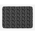thumbnail image 1 of Black and White Bath Mat, Monochrome Silhouettes of Dragonflies and Romantic Tulip Bloom Bouquet, Plush Bathroom Decor Mat with Non Slip Backing, 29.5" X 17.5", Black and White, by Ambesonne, 1 of 2
