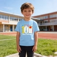thumbnail image 4 of Riecok 100 Days of School Shirt Kids Girls Crewneck Celebration Tees Funny Colorful Printed Short Sleeve Tops, 4 of 8