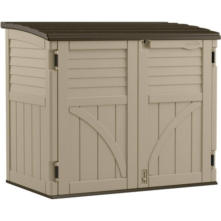 Suncast 34 cu. ft. Horizontal Resin Storage Shed, Sand, BMS3400