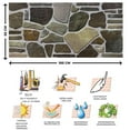 thumbnail image 6 of Dundee Deco 3D Wall Panels - Cladding, Charcoal Green Beige Stone Look Wall Paneling, Styrofoam Facing for Interior and Exterior Applications, DIY, Set of 10, Covers 54 sq ft, 6 of 10