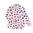 thumbnail image 4 of Womens Fourth of July Shirt Long Sleeve Button Down Tops 250th Anniversary USA Flag Shirt Dressy Work Blouse Independence Day Outfits, 4 of 5