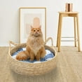 thumbnail image 1 of Rascador de cama para gatos con almohadillas extraíbles, sofá, perrera suave, lavable, portátil, rascador para gatos, para gatitos, perros pequeños y Azul 35cm Salvador Cama para rascar gatos, 1 of 10