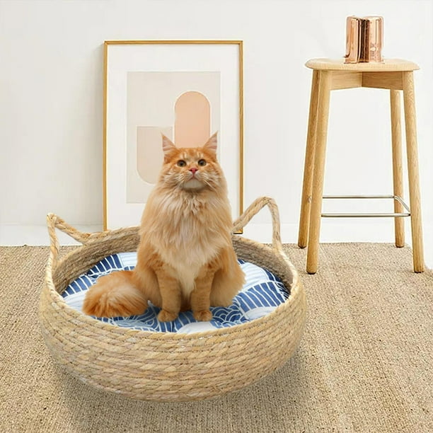Cama para rascar gatos con dispositivos de almohadilla extraíbles Sofá portátil Perrera Cómoda tabla para rascar gatos Cama para dormir para gatos Azul 40cm Yinane Cama para rascar gatos