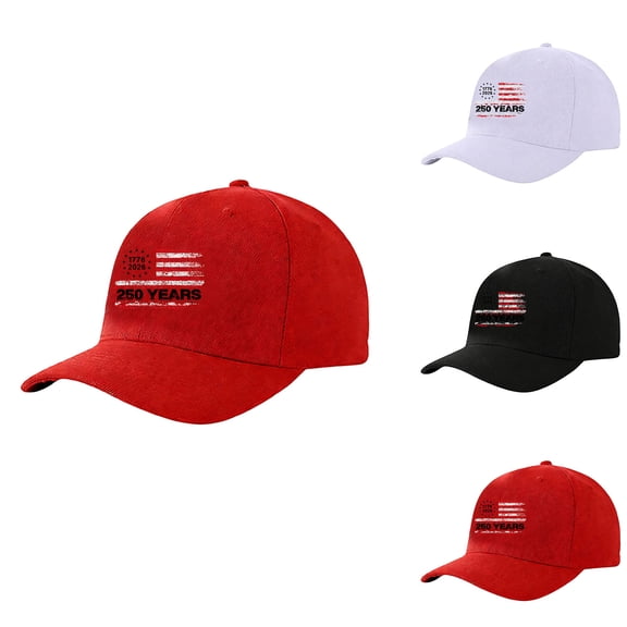 Trgacdwlo 250 Years Anniversary USA Hat Embroidered Adjustable Freedom 250th Anniversary Retro Baseball Cap for Men Women Black