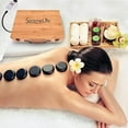 thumbnail image 3 of Massage Stone Heater Box Set-Electric Spa Portable Heated Rocks Massage Stones and Warmer Set - Heat Rock Massaging Kit 12 Large/Small Black Stone Set w/Bamboo Heating Case-SereneLife PSLMSGST65.5, 3 of 7