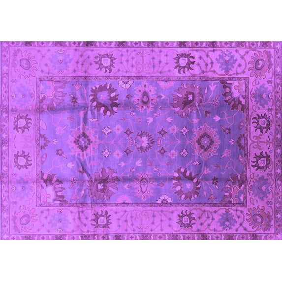 Ahgly Company Indoor Rectangle Oriental Purple Traditional Area Rugs, 2' x 3'
