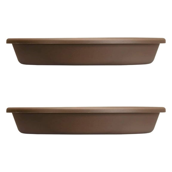 The HC Companies Planter Saucer for Classic Pots, Chocolate (2 Pack)