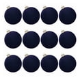 thumbnail image 2 of PULMCheerger 12-Pack Classic Dark Velvet Flocked Christmas Ball Ornaments - 6 cm/2.4 in Decorative Tree Accents for Festive Holiday Spirit, 2 of 7