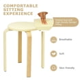 thumbnail image 5 of Topcobe Set of 4 Bentwood Round Stool Stackable Dining Chairs with Padded Seat, Living Room Chairs for Home Kitchen, Beige, 5 of 9