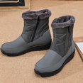 thumbnail image 7 of Tao Tao Women's Warm Fur Lining Winter Snow Boots with Side Zipper Lightweight Non-Slip Thickening Outdoor Flat Boots for Cold Weather Gray 37, 7 of 7
