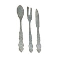 thumbnail image 4 of Large Galvanized Metal Fork, Spoon, Knife Farmhouse Wall Hanging Set: Rustic Charm Meets Practical Elegance in these Oversized Utensils, 21 Inches Long., 4 of 5