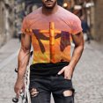 thumbnail image 3 of Camisas de Manga Larga para Hombres Blusa de Cuello Redondo de Impresión Cómoda, Camisa Casual de Poliéster para Uso Diario, de Fiesta Y de Primavera de Verano, 3 of 5