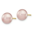 thumbnail image 2 of Auriga Fine Jewelry 14K Yellow Gold 8-9mm Purple Button Pearl Stud Earrings for Women, 2 of 5