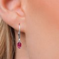 thumbnail image 3 of Gem Stone King 14K White Gold Pink Tourmaline Earrings for Women | 0.95 Cttw | Gemstone October Birthstone | Oval 6X4MM, 3 of 6