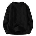 thumbnail image 1 of MIASHUI Fall Winter Casual Round Neck Sweater Base Layer Knit Shirt Plus Size Loose Fit Long Sleeve Comfort Black,M, 1 of 4