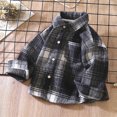 thumbnail image 2 of WXFAZCVU Boy Flannel Shirt Plaid Button Down Jacket Coat Fall Outfits Versatile Lapel Top Going Out Size 7-8 Years, 2 of 4
