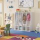 thumbnail image 3 of QinaQin Locker escolar de 4 secciones con 4 cubbies y 8 ganchos, organizador para guardería, kinder, aula o cuarto infantil, 3 of 8